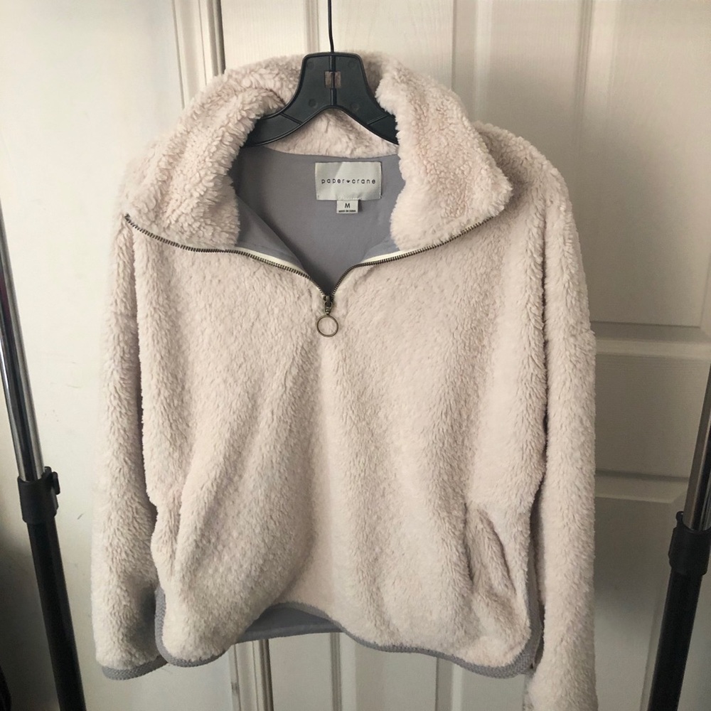PaperCrane Women's Quarter Zip Sherpa Pullover